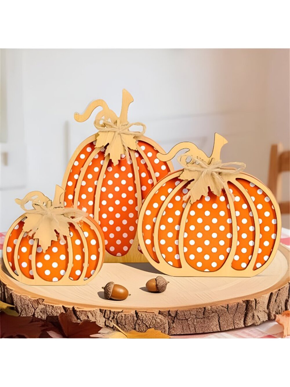 Fall Pumpkin Decor, Thanksgiving Fall Decorations for Home, Wooden